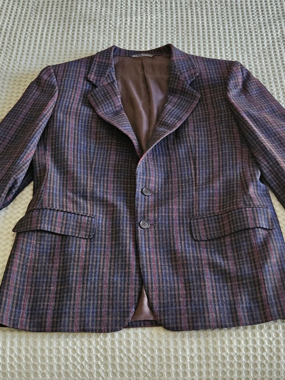 Ermenegildo Zegna IT 52 42R Plaid Wool Blazer Sport Coat Made Switzerland